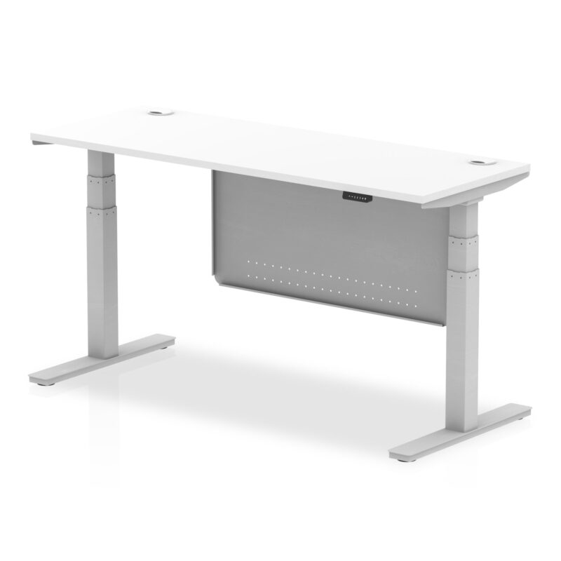 OE - Air Height Adjustable Slimline Desk with Cable Ports with Steel Modesty Panel - Image 12