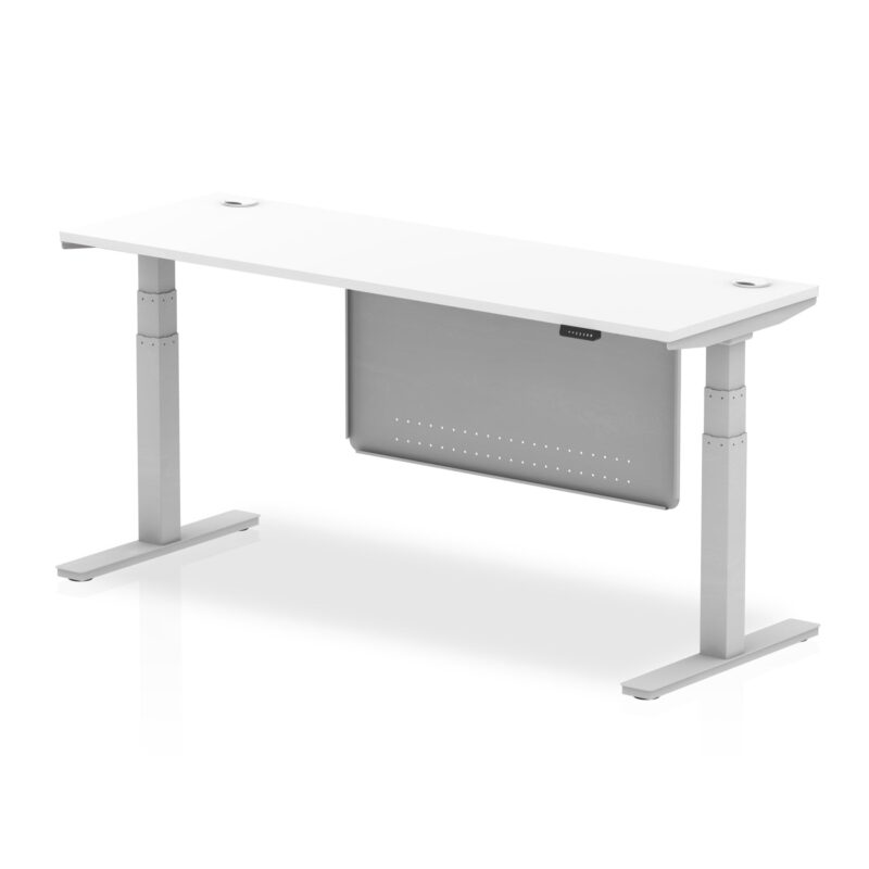 OE - Air Height Adjustable Slimline Desk with Cable Ports with Steel Modesty Panel - Image 13