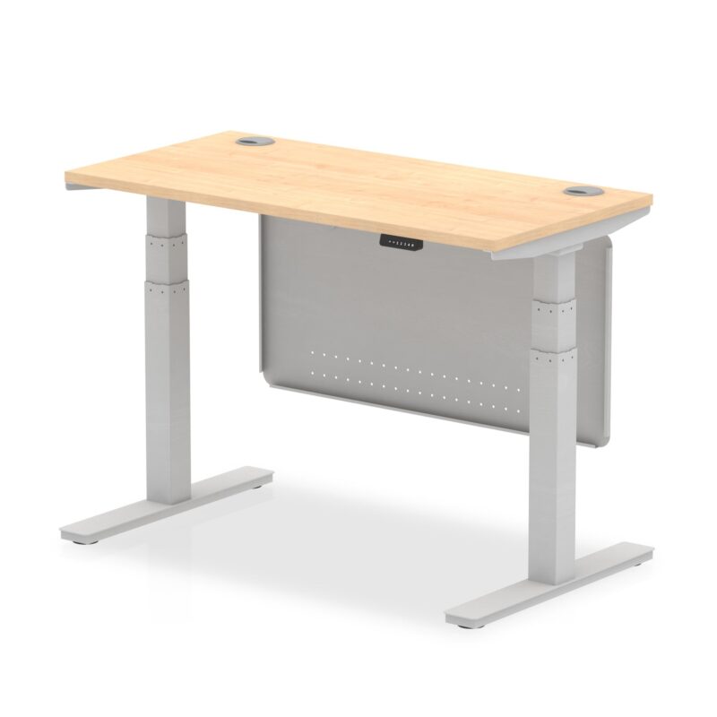 OE - Air Height Adjustable Slimline Desk with Cable Ports with Steel Modesty Panel - Image 14