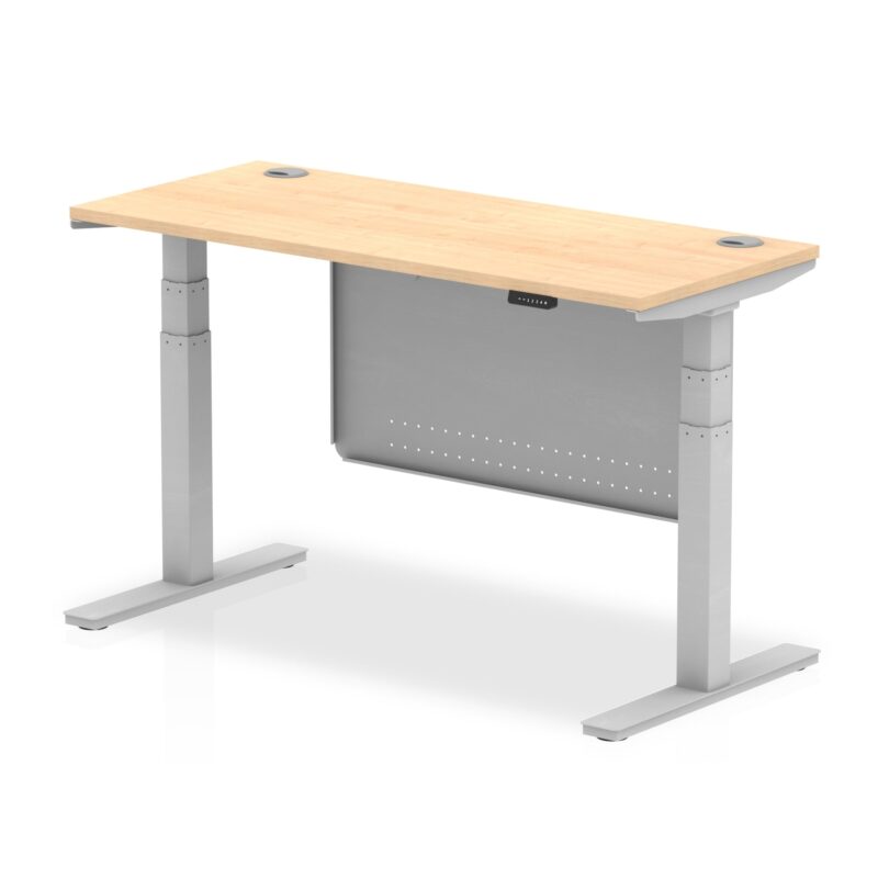 OE - Air Height Adjustable Slimline Desk with Cable Ports with Steel Modesty Panel - Image 15