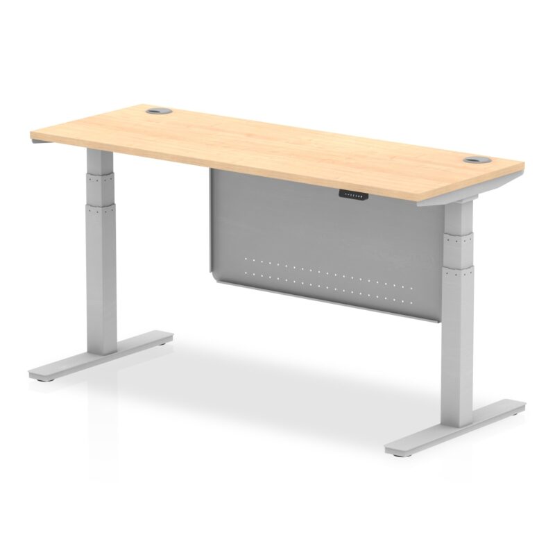 OE - Air Height Adjustable Slimline Desk with Cable Ports with Steel Modesty Panel - Image 16