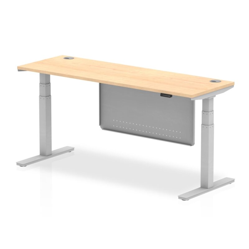 OE - Air Height Adjustable Slimline Desk with Cable Ports with Steel Modesty Panel - Image 17