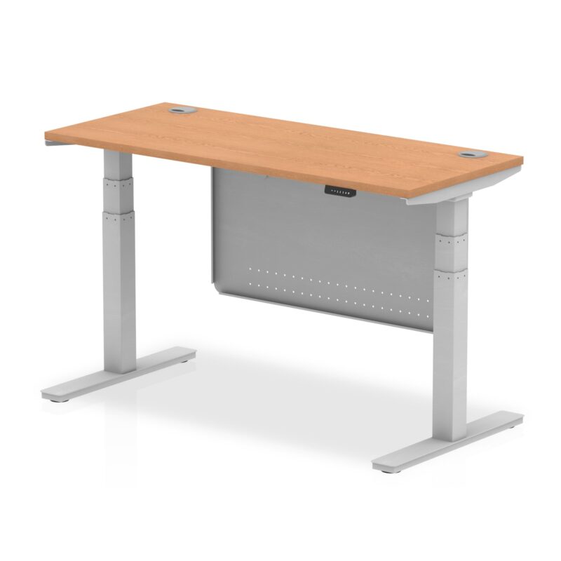 OE - Air Height Adjustable Slimline Desk with Cable Ports with Steel Modesty Panel - Image 19