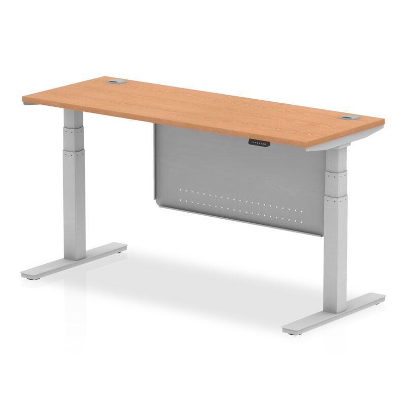 OE - Air Height Adjustable Slimline Desk with Cable Ports with Steel Modesty Panel - Image 20