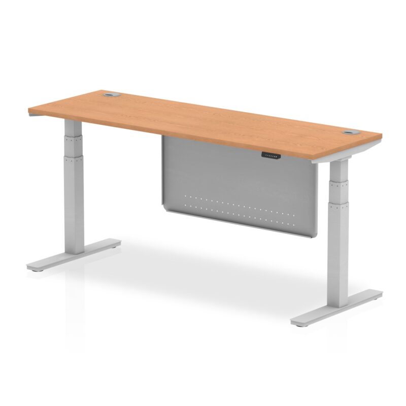 OE - Air Height Adjustable Slimline Desk with Cable Ports with Steel Modesty Panel - Image 21