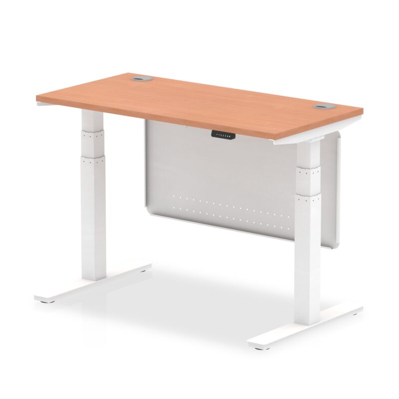 OE - Air Height Adjustable Slimline Desk with Cable Ports with Steel Modesty Panel - Image 22