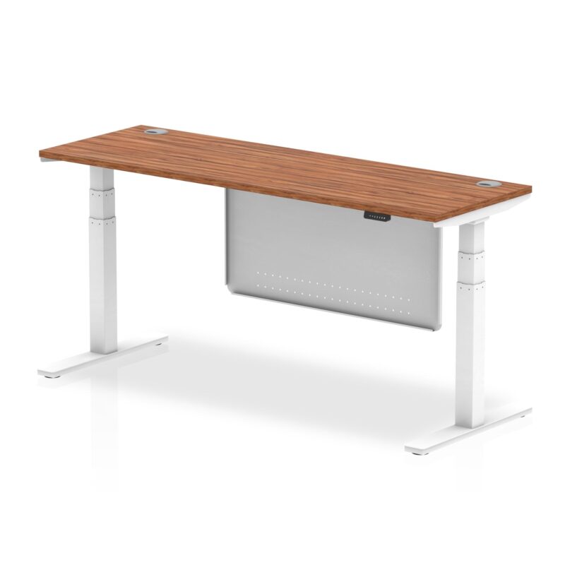 OE - Air Height Adjustable Slimline Desk with Cable Ports with Steel Modesty Panel - Image 29