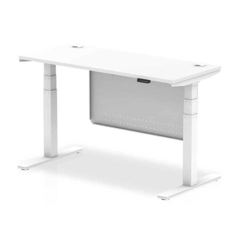 OE - Air Height Adjustable Slimline Desk with Cable Ports with Steel Modesty Panel - Image 31