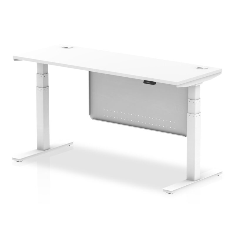 OE - Air Height Adjustable Slimline Desk with Cable Ports with Steel Modesty Panel - Image 32