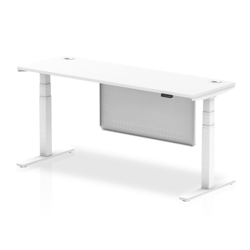 OE - Air Height Adjustable Slimline Desk with Cable Ports with Steel Modesty Panel - Image 33