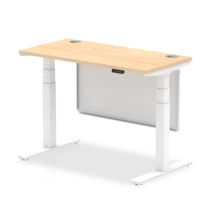 OE - Air Height Adjustable Slimline Desk with Cable Ports with Steel Modesty Panel - Image 34