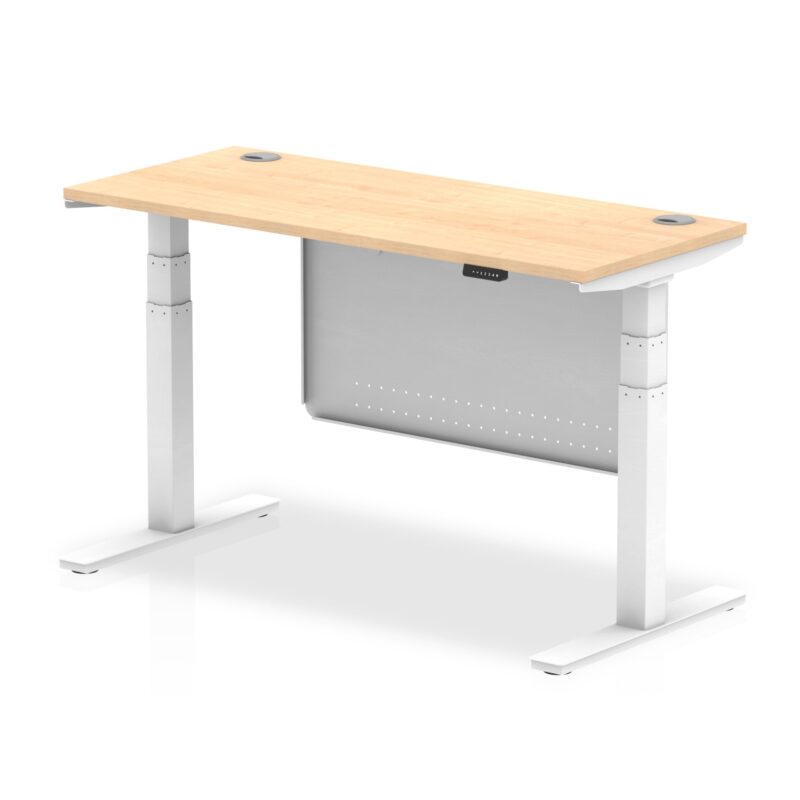OE - Air Height Adjustable Slimline Desk with Cable Ports with Steel Modesty Panel - Image 35