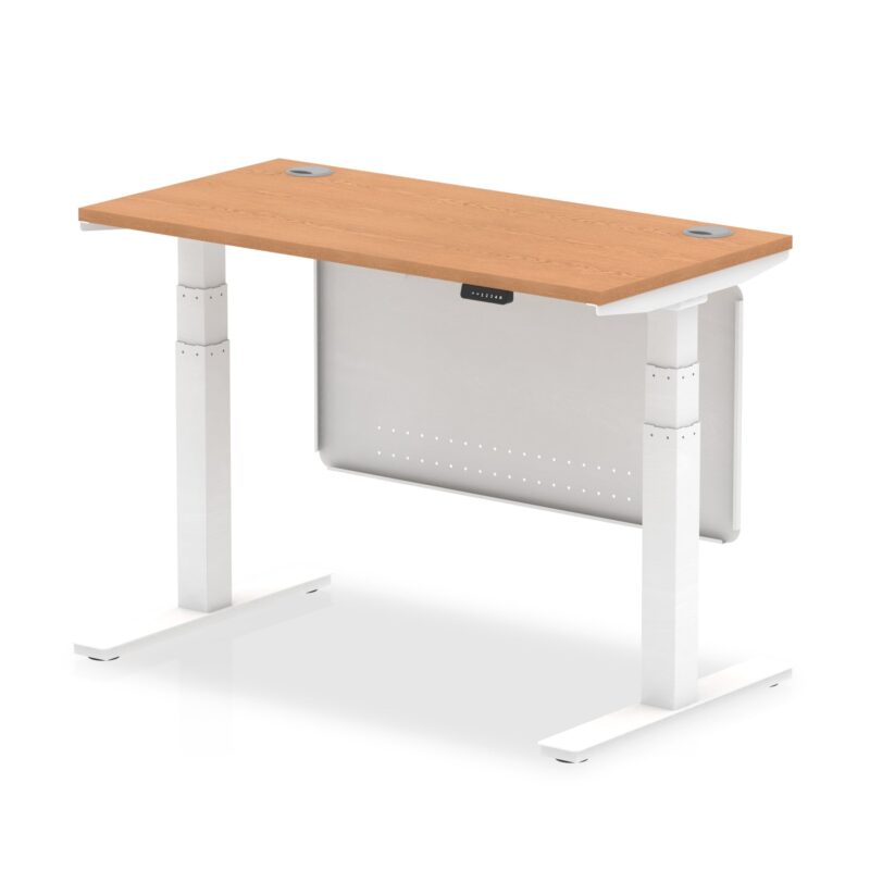 OE - Air Height Adjustable Slimline Desk with Cable Ports with Steel Modesty Panel - Image 37