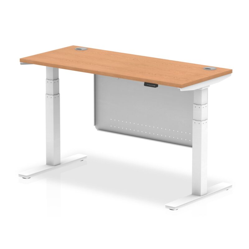 OE - Air Height Adjustable Slimline Desk with Cable Ports with Steel Modesty Panel - Image 38