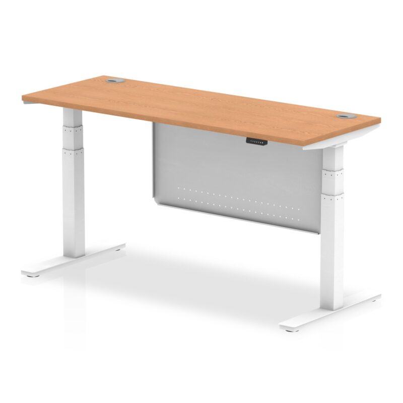 OE - Air Height Adjustable Slimline Desk with Cable Ports with Steel Modesty Panel - Image 39