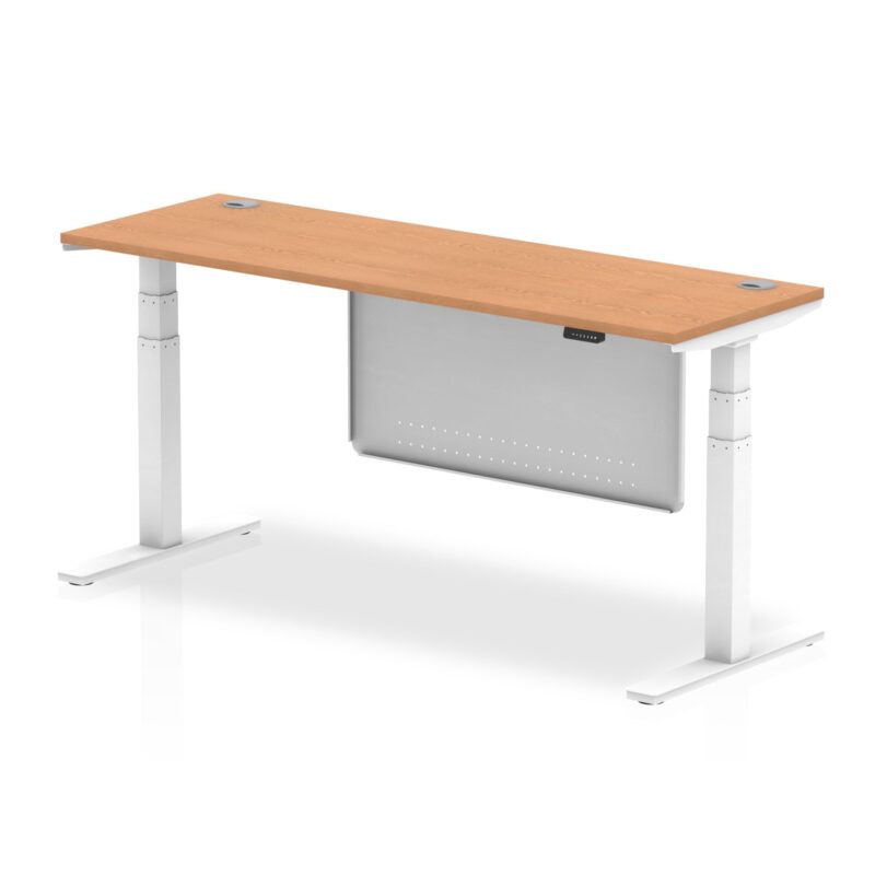 OE - Air Height Adjustable Slimline Desk with Cable Ports with Steel Modesty Panel - Image 40