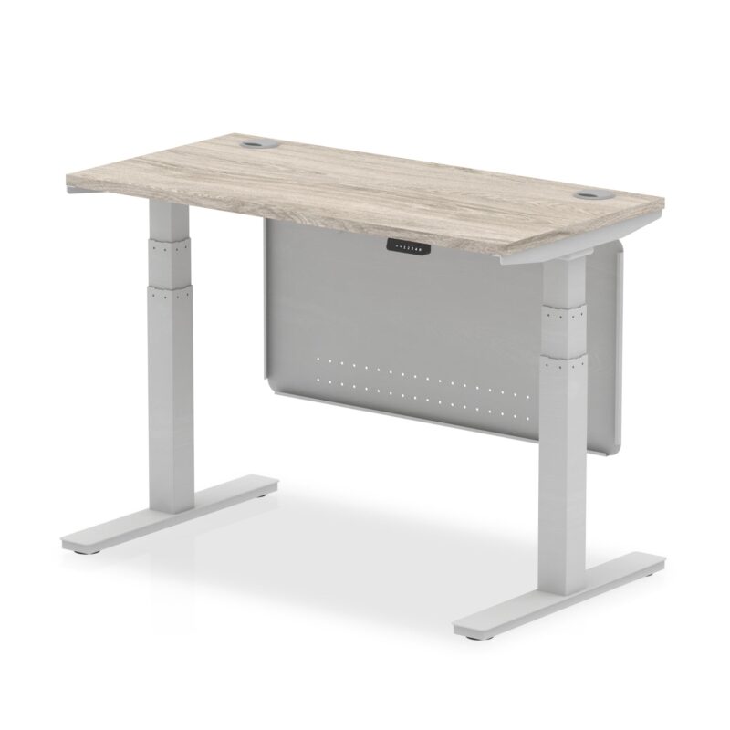 OE - Air Height Adjustable Slimline Desk with Cable Ports with Steel Modesty Panel - Image 41