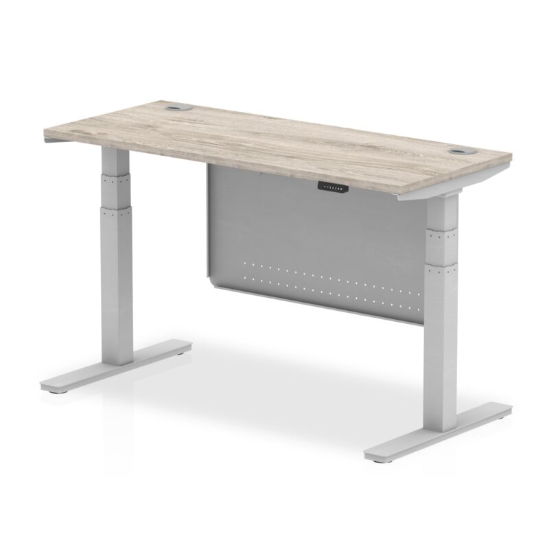 OE - Air Height Adjustable Slimline Desk with Cable Ports with Steel Modesty Panel - Image 42