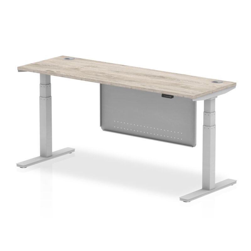 OE - Air Height Adjustable Slimline Desk with Cable Ports with Steel Modesty Panel - Image 44