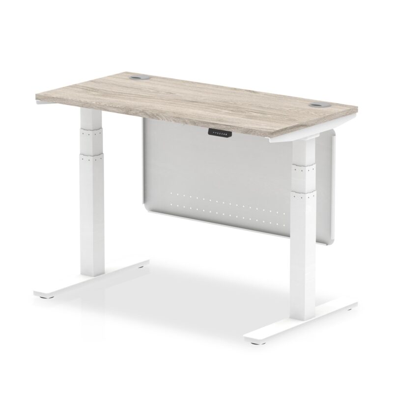 OE - Air Height Adjustable Slimline Desk with Cable Ports with Steel Modesty Panel - Image 45