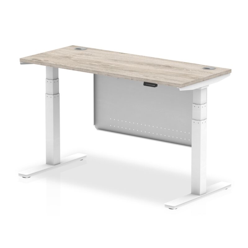 OE - Air Height Adjustable Slimline Desk with Cable Ports with Steel Modesty Panel - Image 46