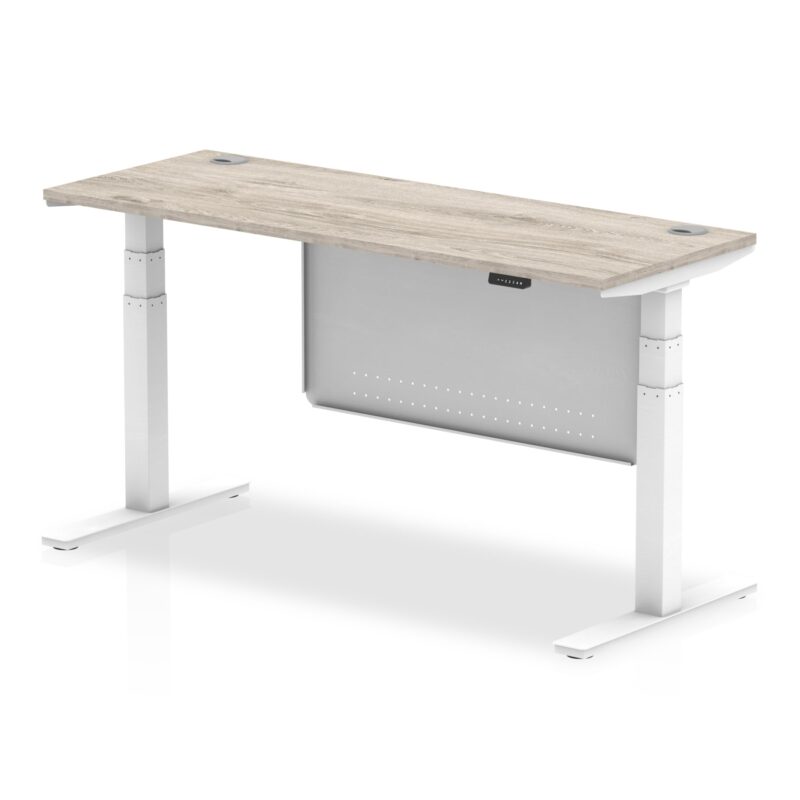 OE - Air Height Adjustable Slimline Desk with Cable Ports with Steel Modesty Panel - Image 47