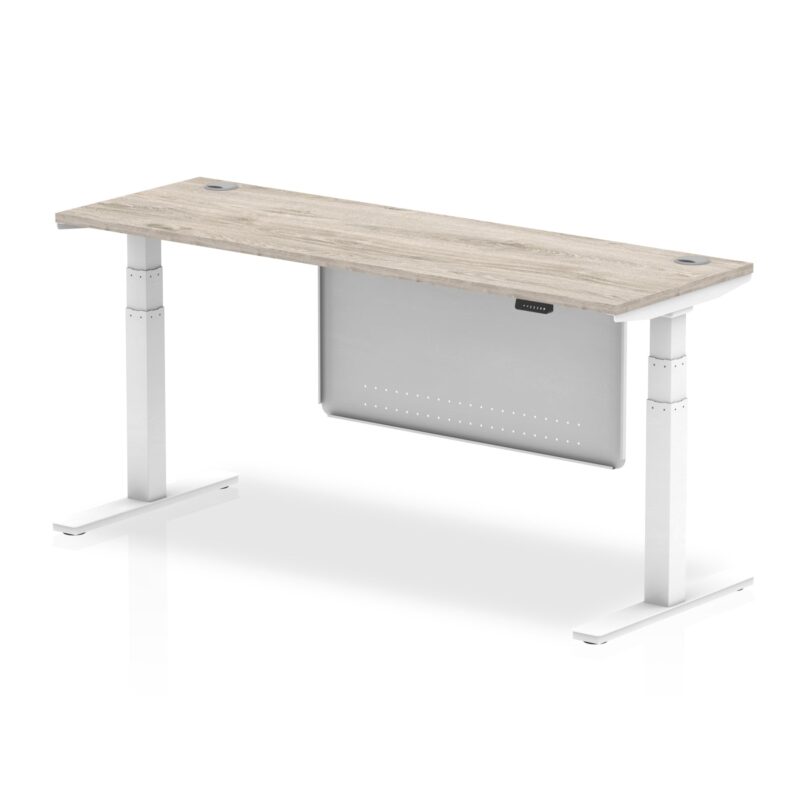 OE - Air Height Adjustable Slimline Desk with Cable Ports with Steel Modesty Panel - Image 48
