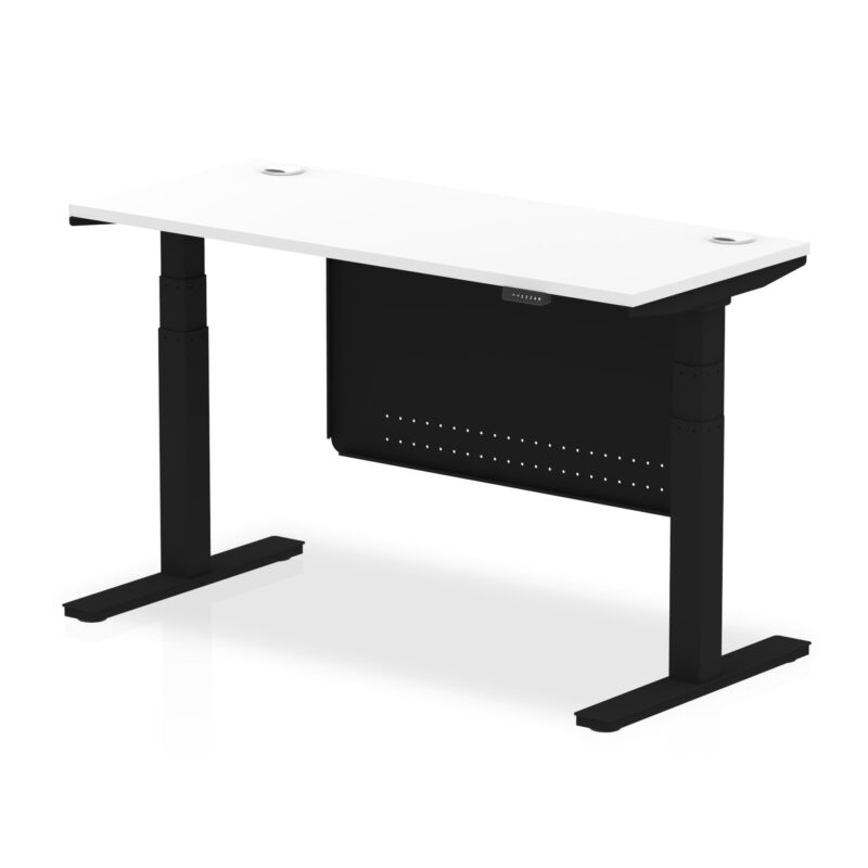 OE - Air Height Adjustable Slimline Desk with Cable Ports with Steel Modesty Panel - Image 57
