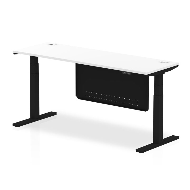 OE - Air Height Adjustable Slimline Desk with Cable Ports with Steel Modesty Panel - Image 59