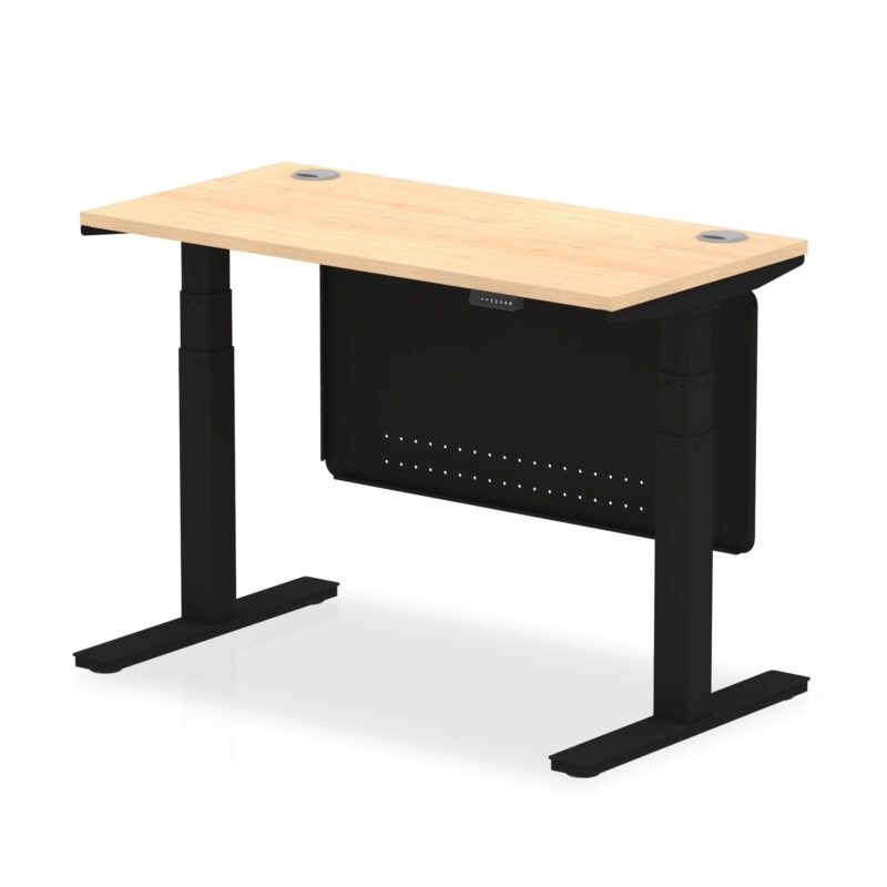 OE - Air Height Adjustable Slimline Desk with Cable Ports with Steel Modesty Panel - Image 60