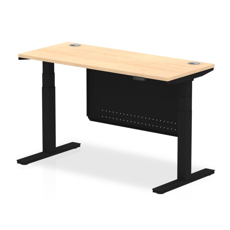 OE - Air Height Adjustable Slimline Desk with Cable Ports with Steel Modesty Panel - Image 61