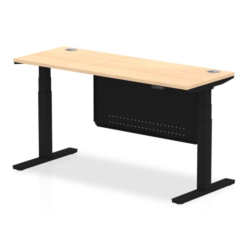 OE - Air Height Adjustable Slimline Desk with Cable Ports with Steel Modesty Panel - Image 62