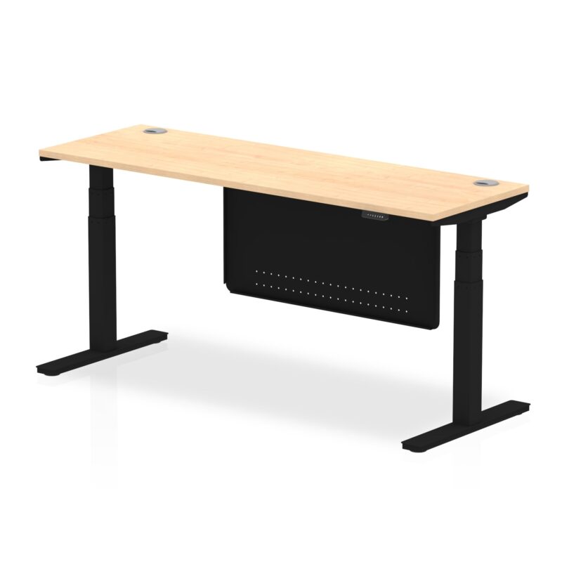 OE - Air Height Adjustable Slimline Desk with Cable Ports with Steel Modesty Panel - Image 63