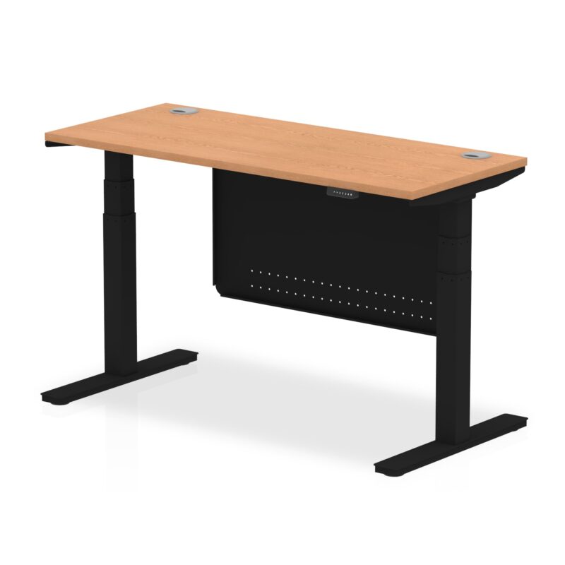 OE - Air Height Adjustable Slimline Desk with Cable Ports with Steel Modesty Panel - Image 65