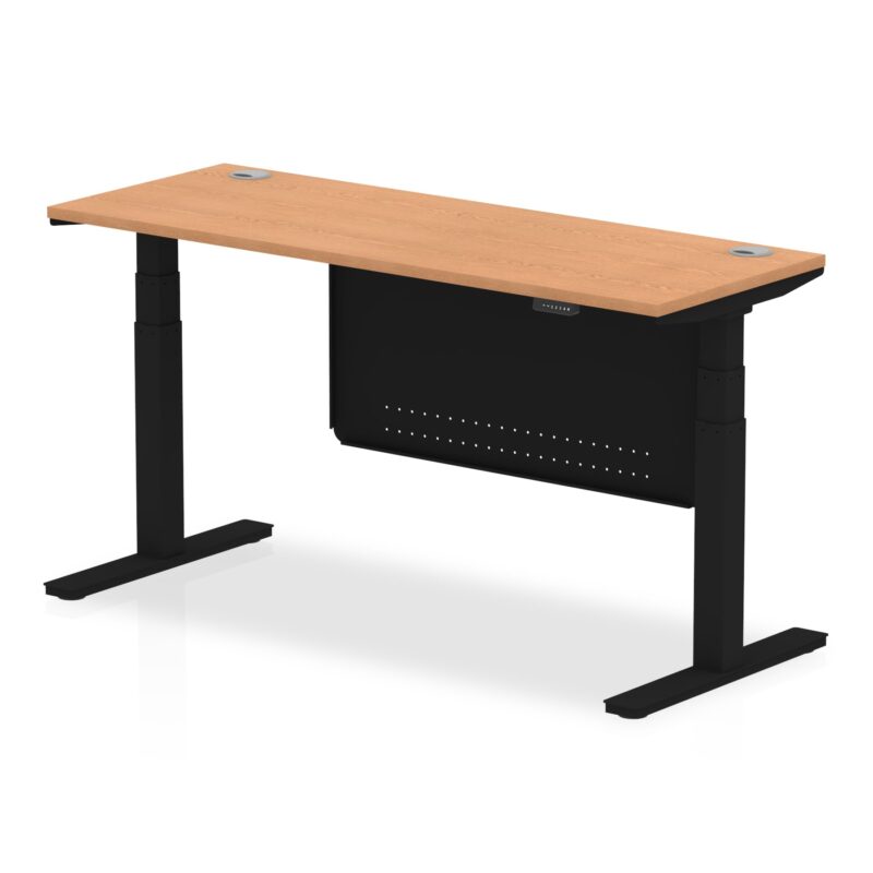 OE - Air Height Adjustable Slimline Desk with Cable Ports with Steel Modesty Panel - Image 66