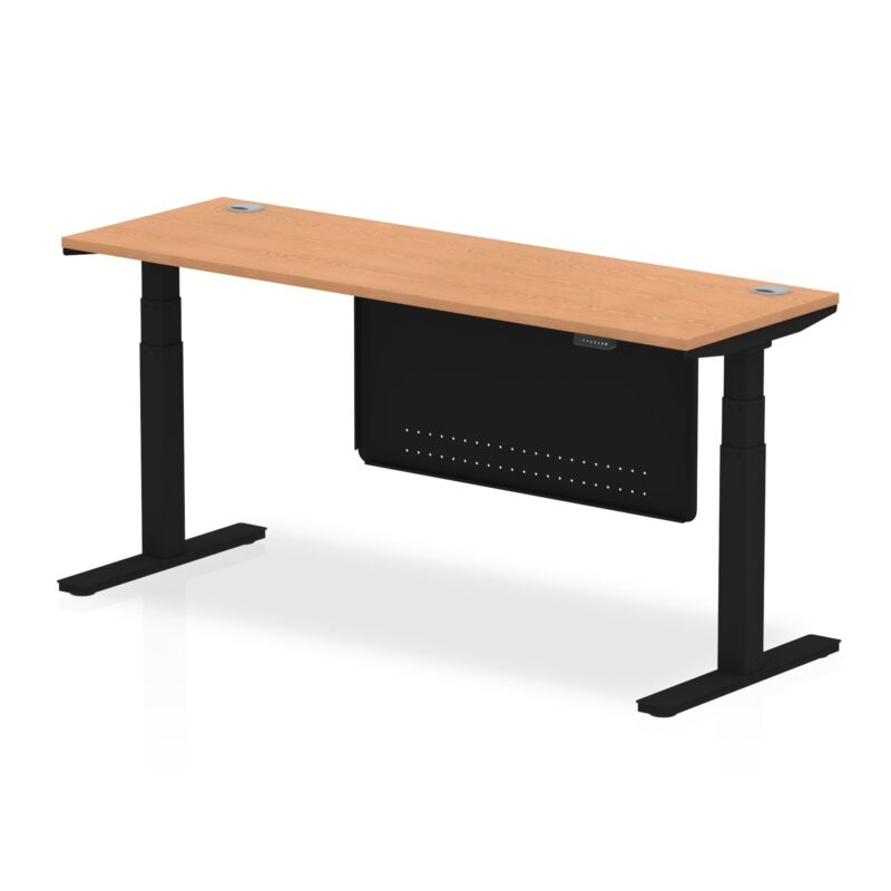 OE - Air Height Adjustable Slimline Desk with Cable Ports with Steel Modesty Panel - Image 67