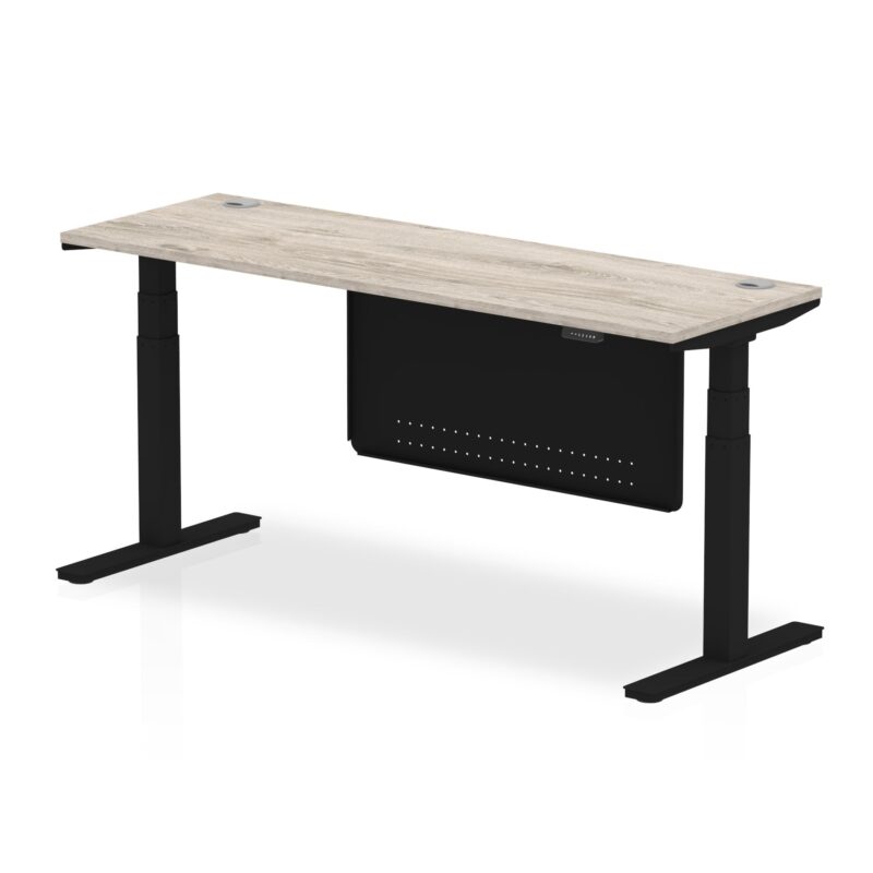 OE - Air Height Adjustable Slimline Desk with Cable Ports with Steel Modesty Panel - Image 71