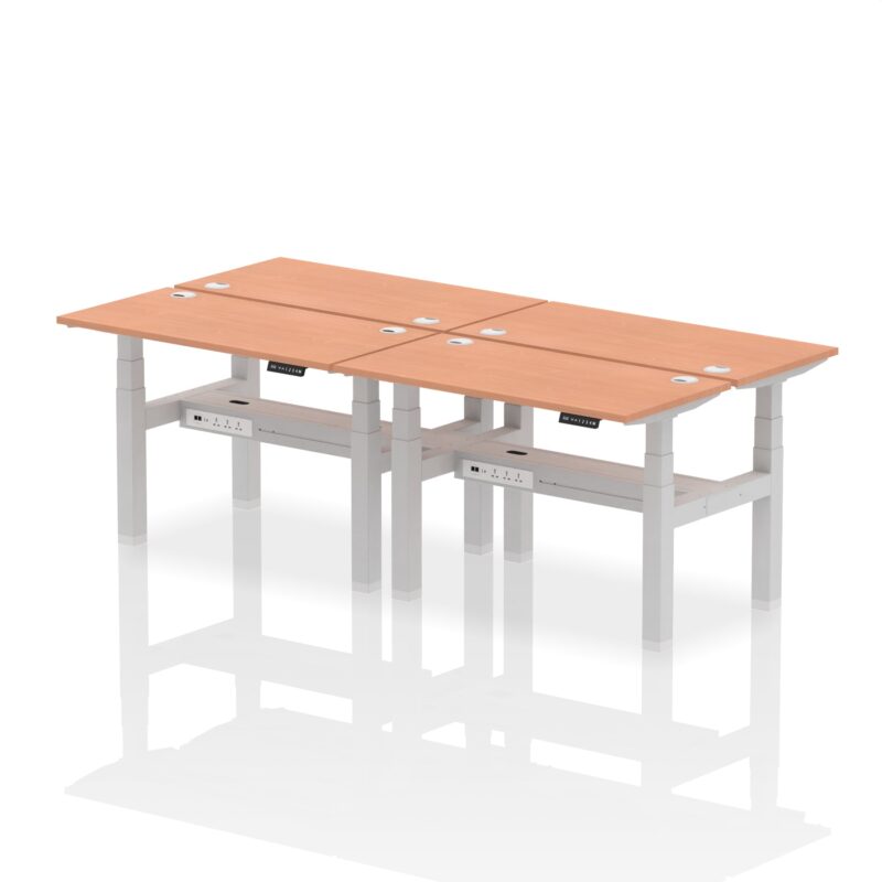 Air Back-to-Back Slimline Height Adjustable Bench Desk - 4 Person - Image 2