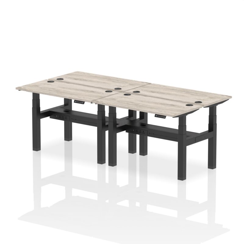 Air Back-to-Back Slimline Height Adjustable Bench Desk - 4 Person - Image 4