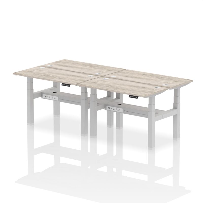 Air Back-to-Back Slimline Height Adjustable Bench Desk - 4 Person - Image 5