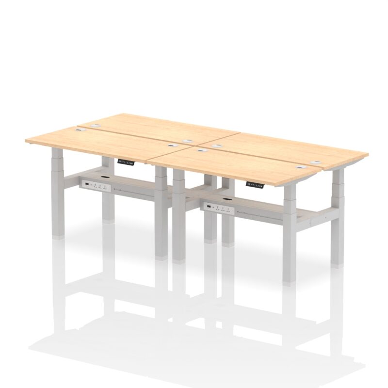 Air Back-to-Back Slimline Height Adjustable Bench Desk - 4 Person - Image 8
