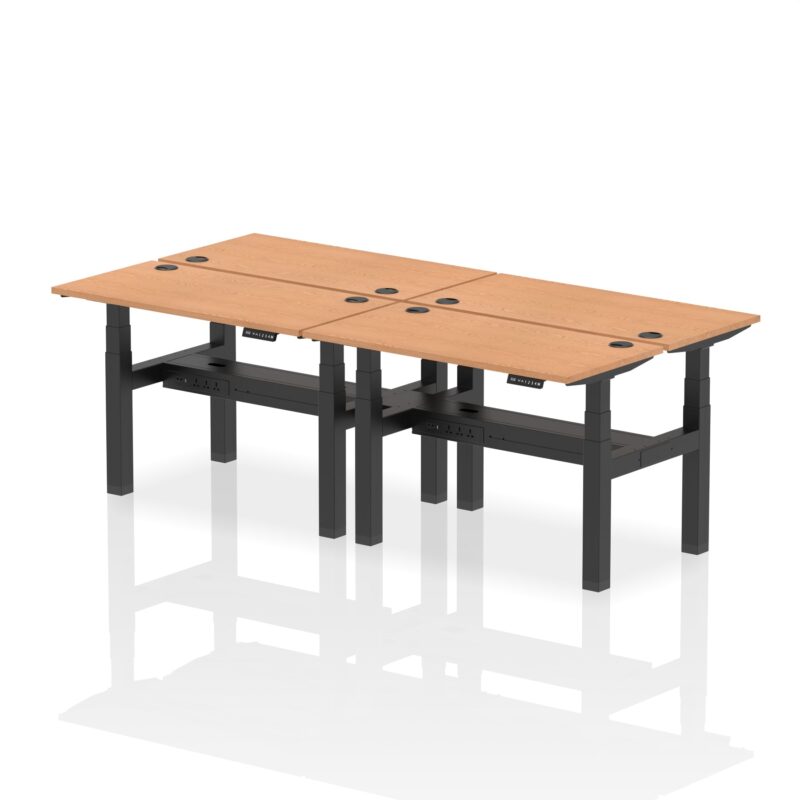 Air Back-to-Back Slimline Height Adjustable Bench Desk - 4 Person - Image 10