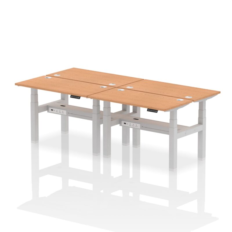 Air Back-to-Back Slimline Height Adjustable Bench Desk - 4 Person - Image 11