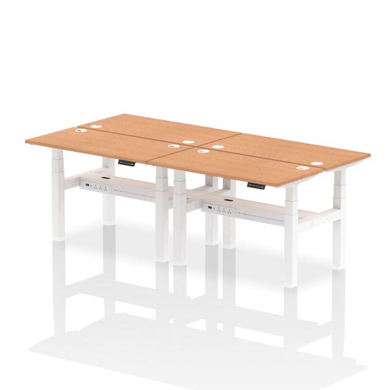 Air Back-to-Back Slimline Height Adjustable Bench Desk - 4 Person - Image 12