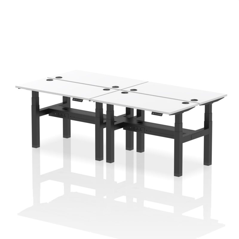 Air Back-to-Back Slimline Height Adjustable Bench Desk - 4 Person - Image 16