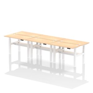 Air Back-to-Back Slimline Height Adjustable Bench Desk - 6 Person - Image 9