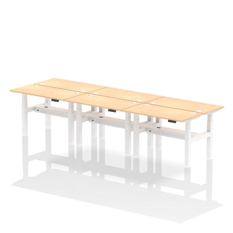 Air Back-to-Back Slimline Height Adjustable Bench Desk - 6 Person - Image 9