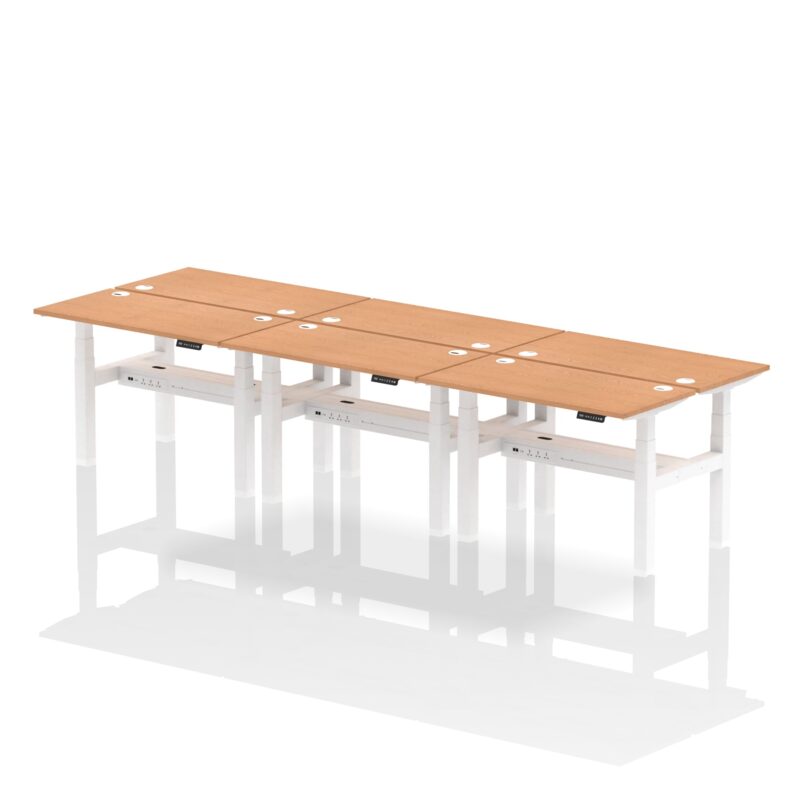 Air Back-to-Back Slimline Height Adjustable Bench Desk - 6 Person - Image 12