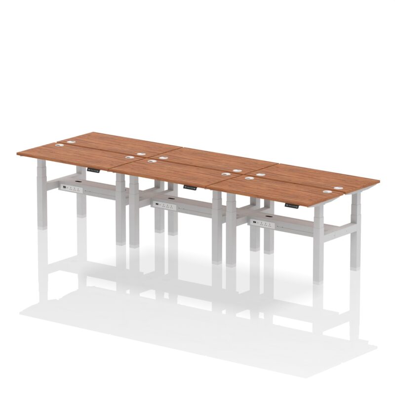 Air Back-to-Back Slimline Height Adjustable Bench Desk - 6 Person - Image 14