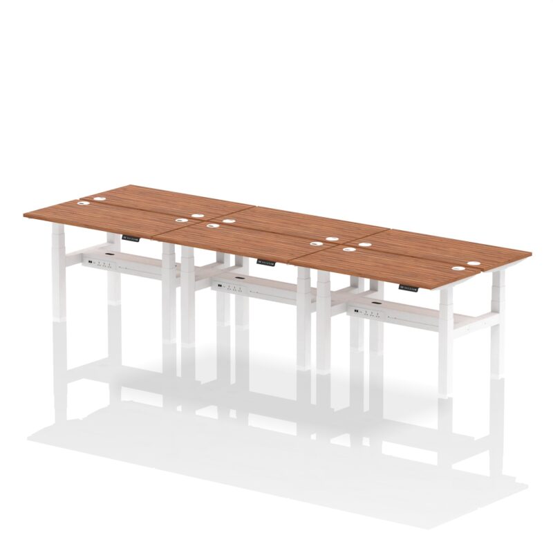 Air Back-to-Back Slimline Height Adjustable Bench Desk - 6 Person - Image 15
